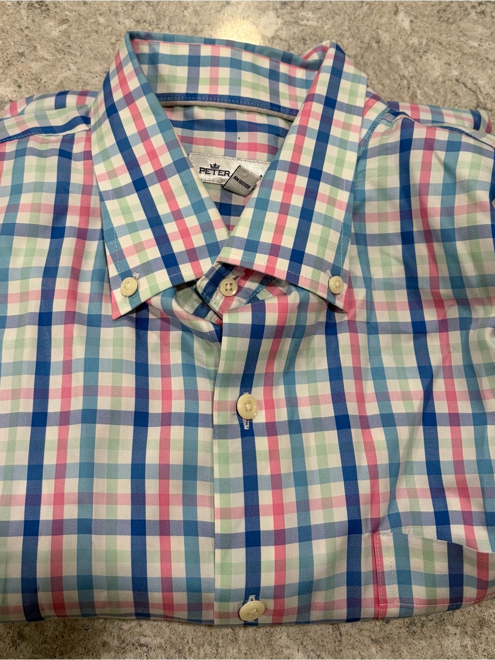 Peter Millar Men's Multi-Color Plaid Button-Down Shirt - Classic Fit-XL